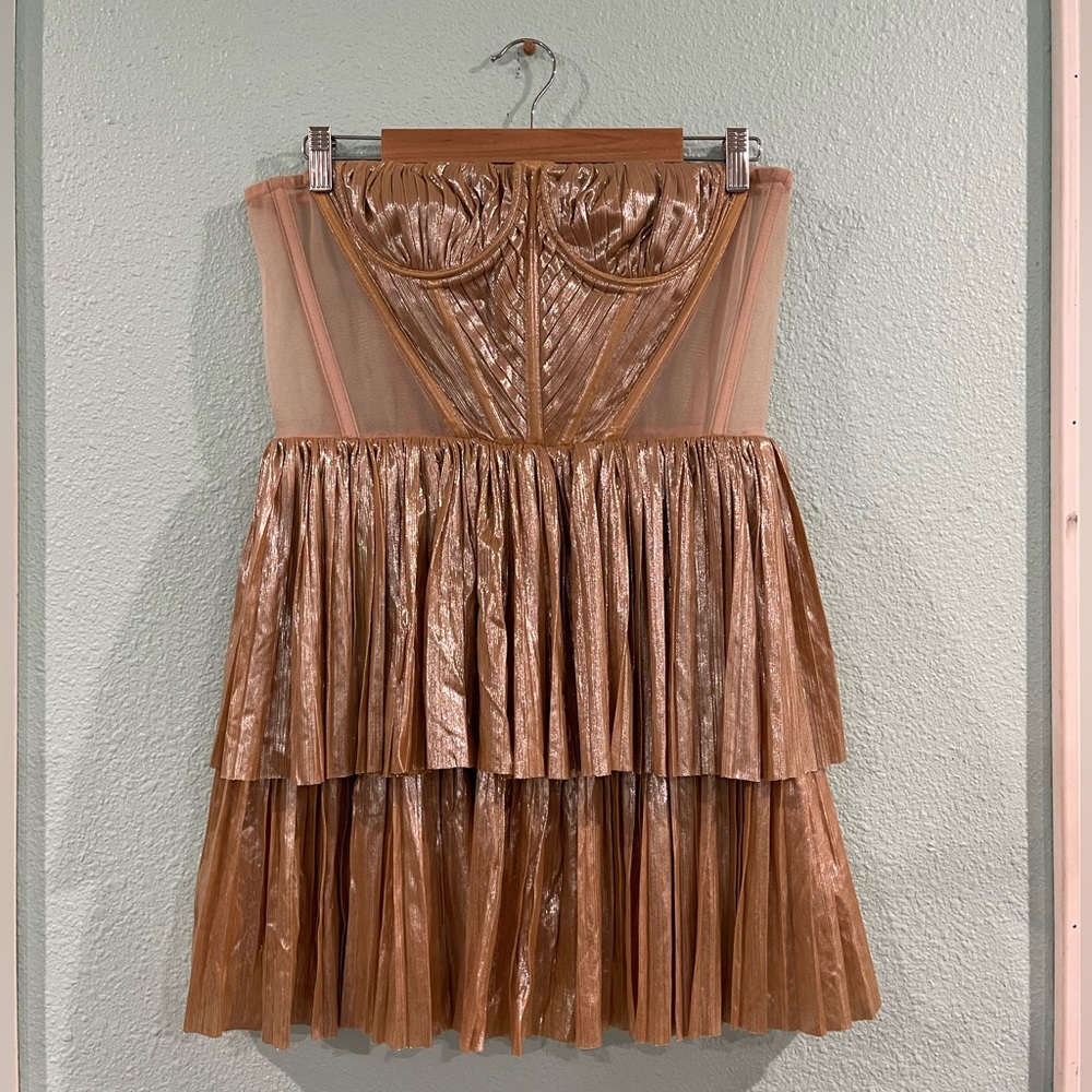 Bronx and Banco Florence Mini Dress in Gold